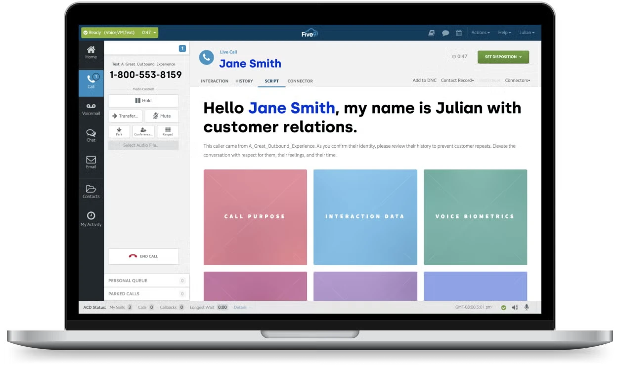 Centro de contacto – FIVE 9 Centro de contacto – FIVE 9